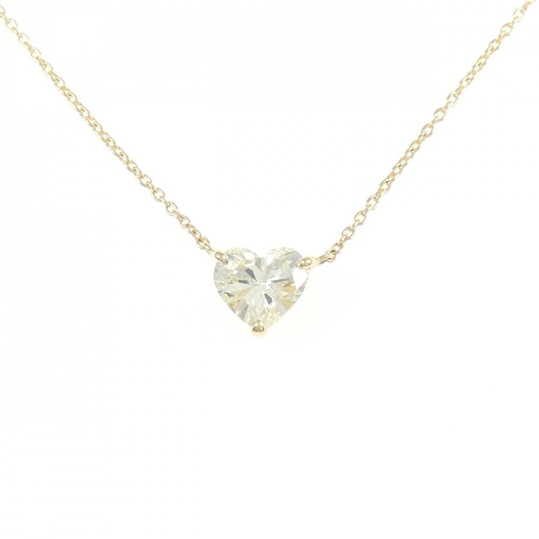 18K YELLOW GOLD DIAMOND NECKLACE: 18K Yellow Gold Diamond Necklace Brand: Unbranded Type: Necklace Material: K18 yellow gold, Main Stone/Creation natural Color: yellow Size: 44cm Actual Size Pendant length approx. x width