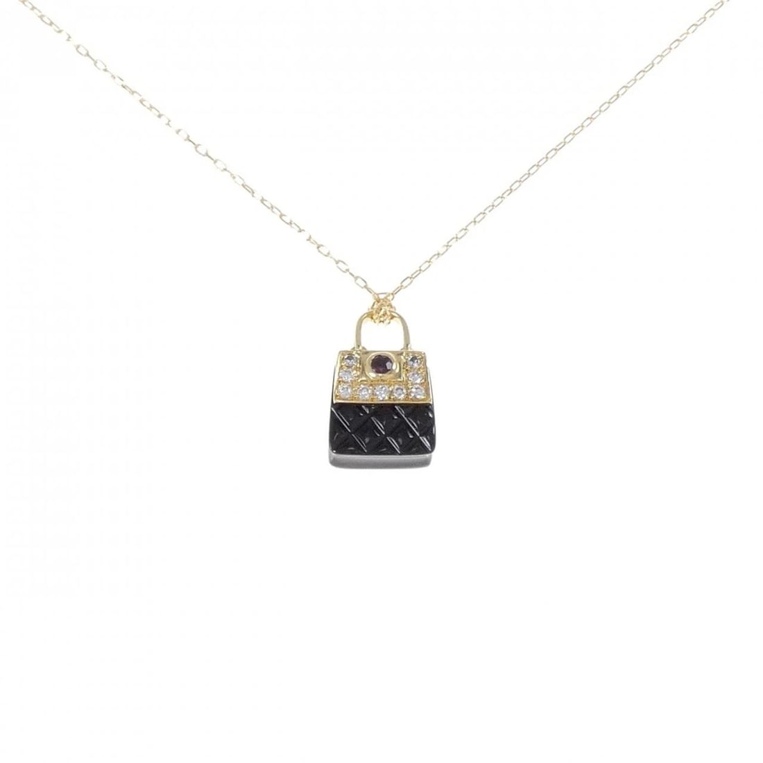 K18YG COLOR STONE NECKLACE: K18YG Color Stone Necklace Brand: Unbranded Type: Ruby Necklace Material: K18 yellow gold, Main Stone/Creation Ruby Color: yellow Size: 44cm Actual Size Pendant length approx. x width approx.: