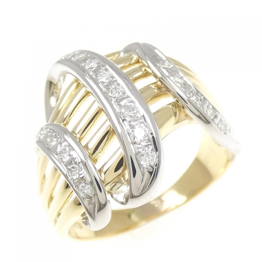 K18YG/PT900 DIAMOND RING: K18YG/PT900 Diamond Ring Brand: Unbranded Type: Diamond Ring Material: 18k yellow gold / Platinum 900, Color: yellow Size: US 7 1/4 Accessories: None Accessories Notice: When purchasing pr