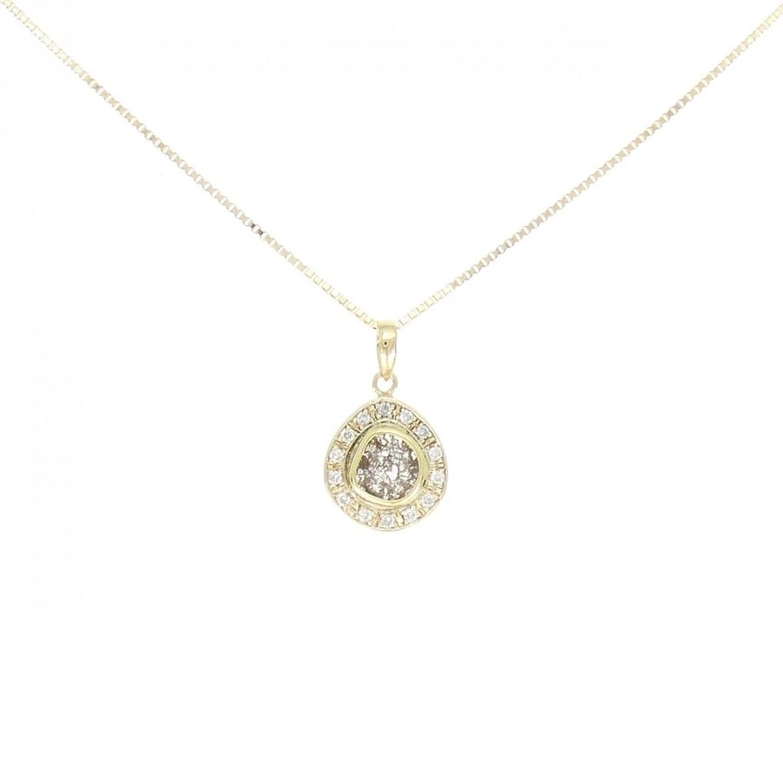 K10YG/K18YG DIAMOND NECKLACE: K10YG/K18YG Diamond Necklace Brand: Unbranded Type: Diamond Necklace Material: K10YG/K18YG, Color: yellow Size: 45cm Actual Size Pendant length approx. x width approx.: 18.3mmx10.9mm Chain