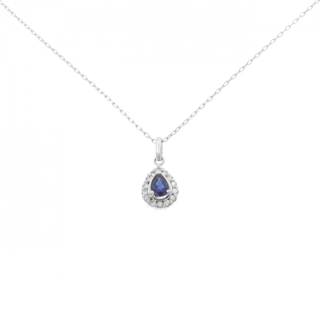 PT900/PT850 SAPPHIRE NECKLACE: PT900/PT850 Sapphire Necklace Brand: Unbranded Type: Sapphire Necklace Material: PT900/PT850, Main Stone/Creation Sapphire Color: NONE Size: 45cm Actual Size Pendant length approx. x width