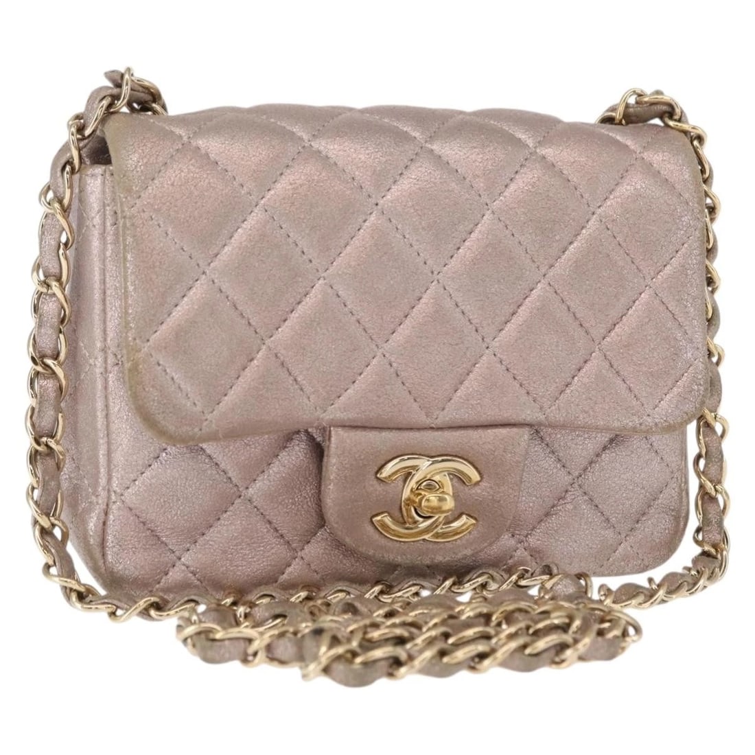 CHANEL MATELASSE 17 CHAIN SHOULDER BAG: CHANEL Matelasse 17 Chain Shoulder Bag Brand: CHANEL Type: Shoulder Bag Material: Leather Color: Pink/Gold Size: W6.7 x H4.3 x D2.8inch(Approx) Shoulder Drop:21.3inch(Approx) Accessories: None