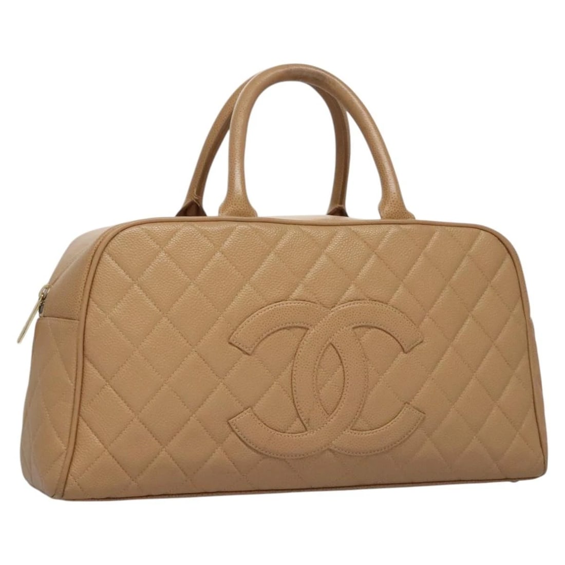 CHANEL MATELASSE HAND BAG GRAINED CALF SKIN BEIGE: CHANEL Matelasse Hand Bag Grained Calf Skin Beige Brand: CHANEL Type: Hand Bag Material: Caviar Skin Color: Beige/Gold Size: W14.6 x H7.5 x D4.3inch(Approx) Handle Drop:5.1inch(Approx) Accessorie