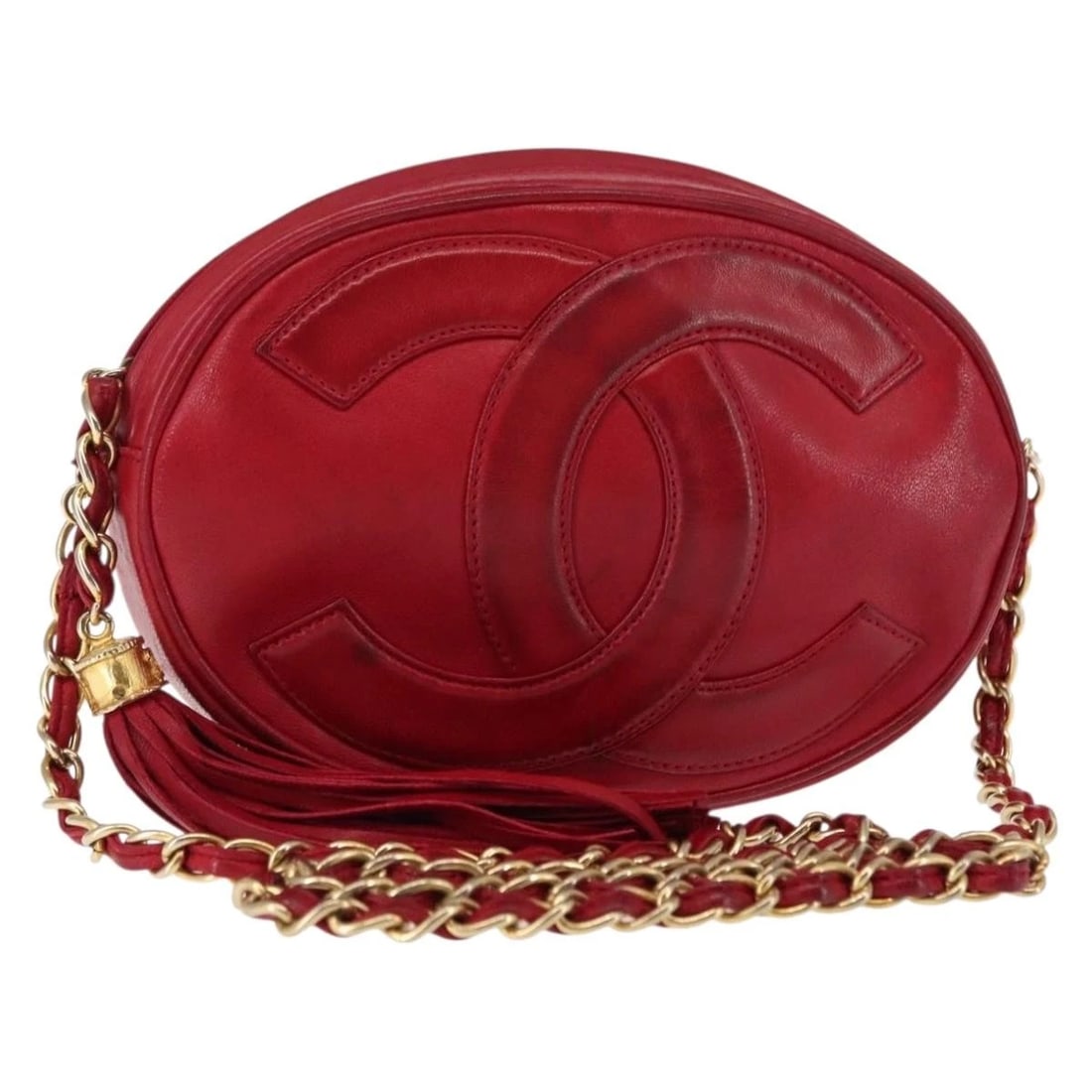 CHANEL COCO MARK CHAIN SHOULDER BAG: CHANEL COCO Mark Chain Shoulder Bag Brand: CHANEL Type: Shoulder Bag Material: Lamb Skin Color: Red Size: W7.1 x H5.1 x D1.6inch(Approx) Shoulder Drop:17.7inch(Approx) Accessories: None Ac
