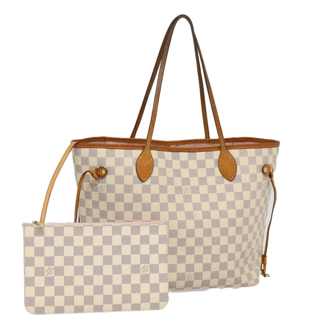LOUIS VUITTON DAMIER AZUR NEVERFULL MM TOTE BAG: LOUIS VUITTON Damier Azur Neverfull MM Tote Bag Brand: LOUIS VUITTON Type: Tote Bag Material: Damier Azur Canvas Color: Damier Azur Size: W12.6 x H11.8 x D6.7inch(Approx) Accessories: None