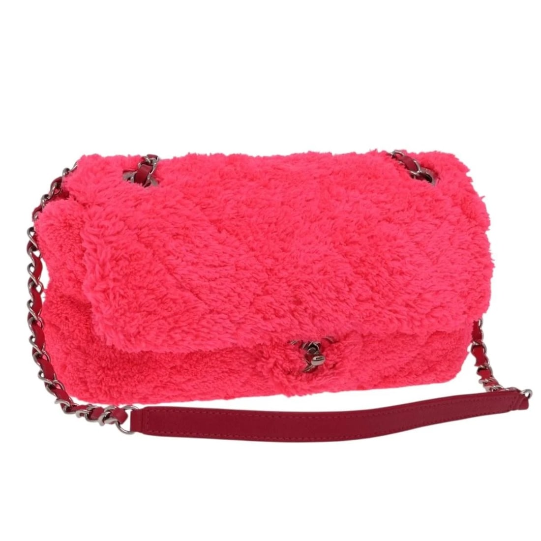 CHANEL MATELASSE 25 CHAIN SHOULDER BAG: CHANEL Matelasse 25 Chain Shoulder Bag Brand: CHANEL Type: Shoulder Bag Material: Canvas Color: Pink/Silver Size: W9.8 x H4.7 x D2.4inch(Approx) Shoulder Drop:10.6 - 20.5inch(Approx) Accessories: