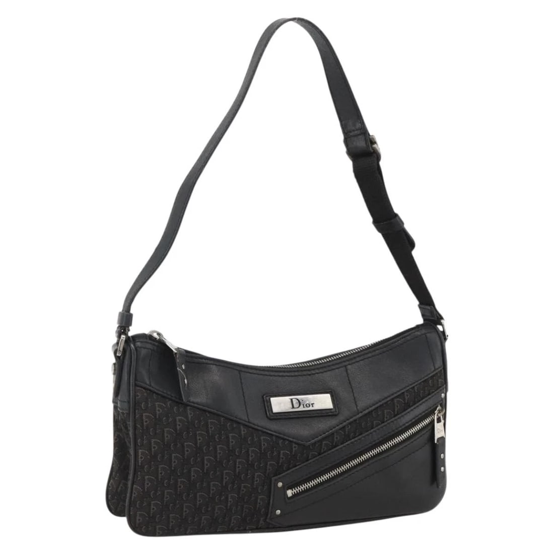 CHRISTIAN DIOR TROTTER CANVAS STREET CHIC BAG: Christian Dior Trotter Canvas Street Chic Bag Brand: Christian Dior Type: Shoulder Bag Material: Trotter Canvas Color: Black/Silver Size: W10.6 x H5.5 x D1.2inch(Approx) Shoulder Drop:7.9 - 11.8in