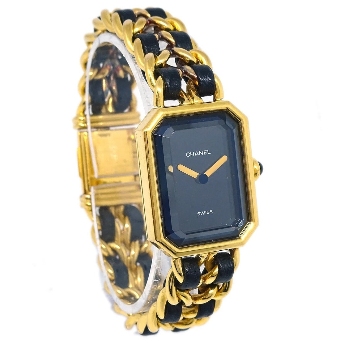 CHANEL WATCH GOLD: Chanel Watch Gold Brand: CHANEL Type: Wristwatch Material: Band Material Gold Plated, Leather, Case Material Gold Plated Color: Band Color Black, Gold, Dial Color Black, Gold Case Color Black, Gold