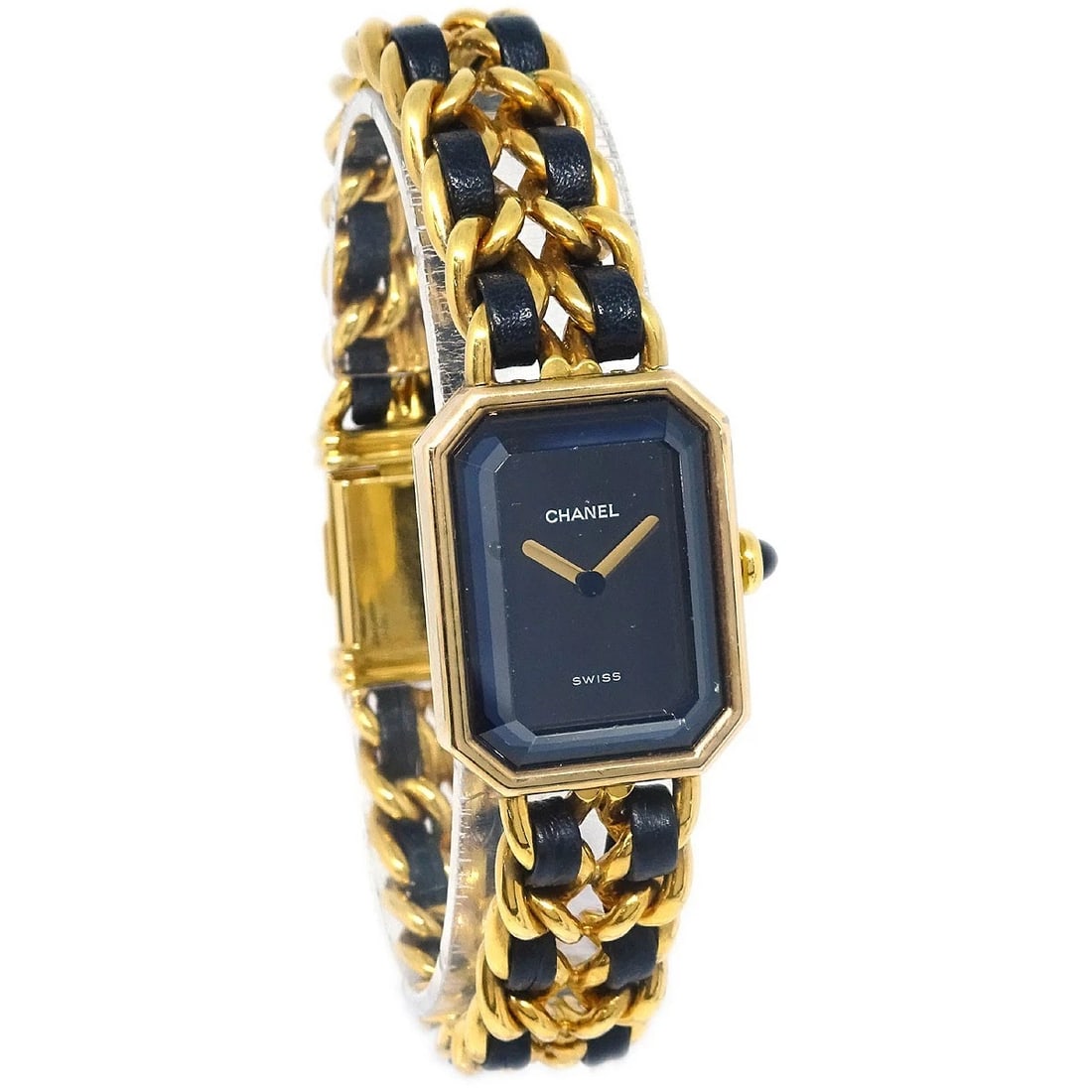 CHANEL WATCH GOLD: Chanel Watch Gold Brand: CHANEL Type: Wristwatch Material: Band Material Gold Plated, Leather, Case Material Gold Plated Color: Band Color Black, Gold, Dial Color Black, Gold Case Color Black,