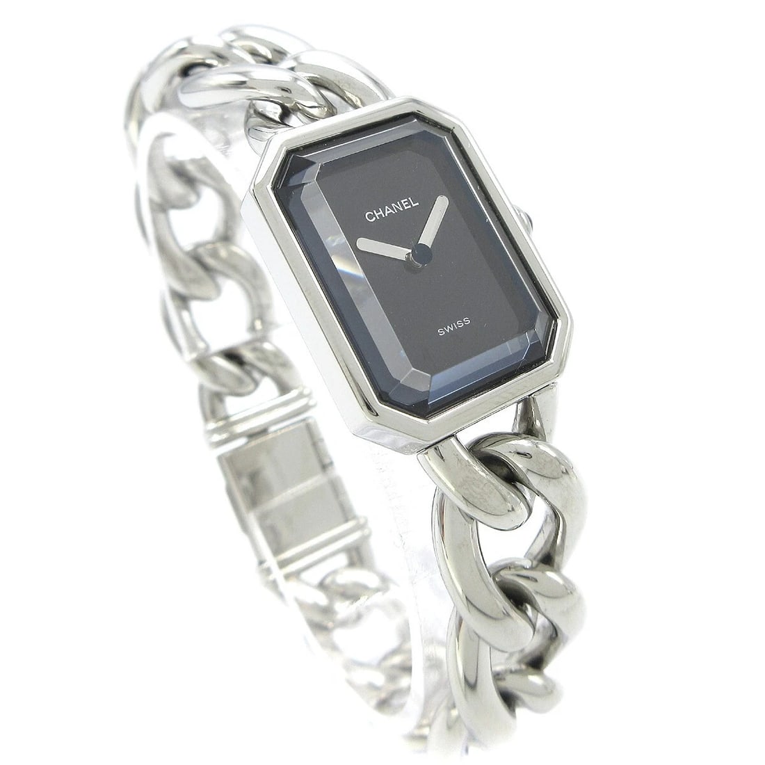 CHANEL WATCH SILVER: Chanel Watch Silver Brand: CHANEL Type: Wristwatch Material: Band Material Stainless Steel, Case Material Stainless Steel Color: Band Color Silver, Dial Color Black Case Color Silver Size: Case: W