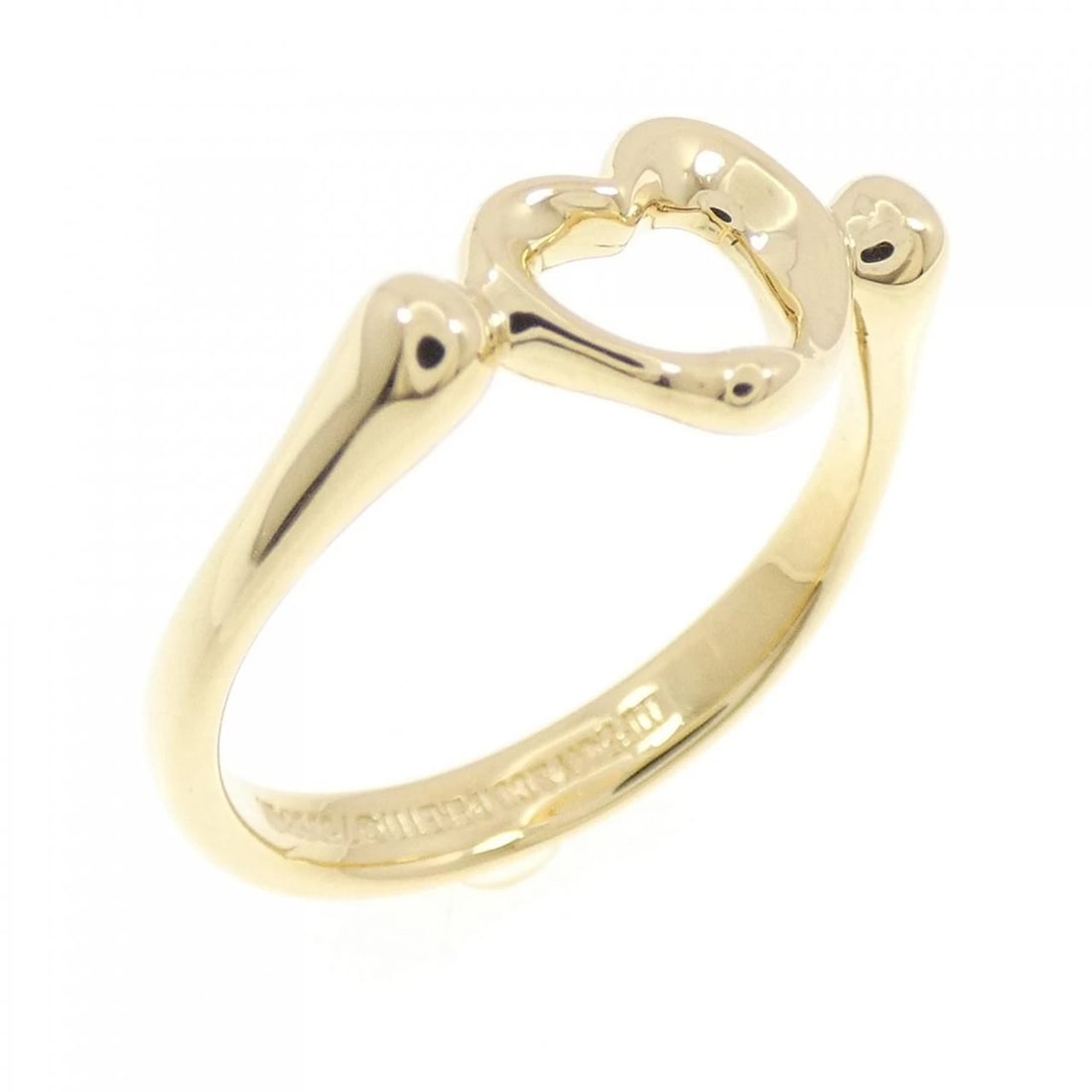 TIFFANY & CO. OPEN HEART RING: TIFFANY & Co. Open Heart Ring Brand: TIFFANY&Co. Type: Ring Material: 750 yellow gold, Color: yellow gold Size: US 6 1/4 Accessories: None Accessories Notice: When purchasing pre-owned goo
