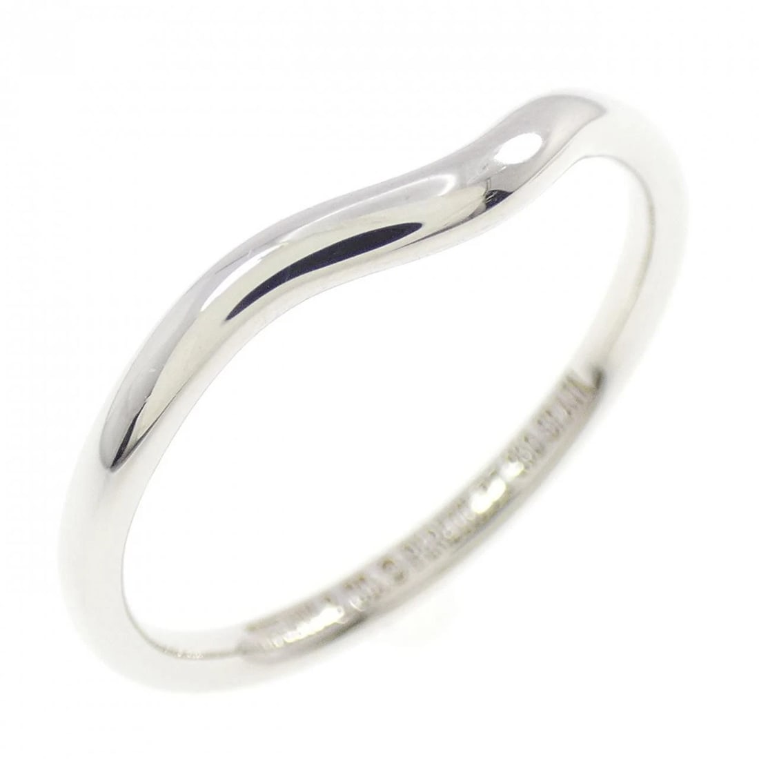TIFFANY&CO. CURVED RING: TIFFANY&Co. Curved Ring Brand: TIFFANY&Co. Type: Ring Material: Platinum950, Color: Platinum Size: US 8.5 Accessories: None Accessories Notice: When purchasing pre-owned goods, please refe