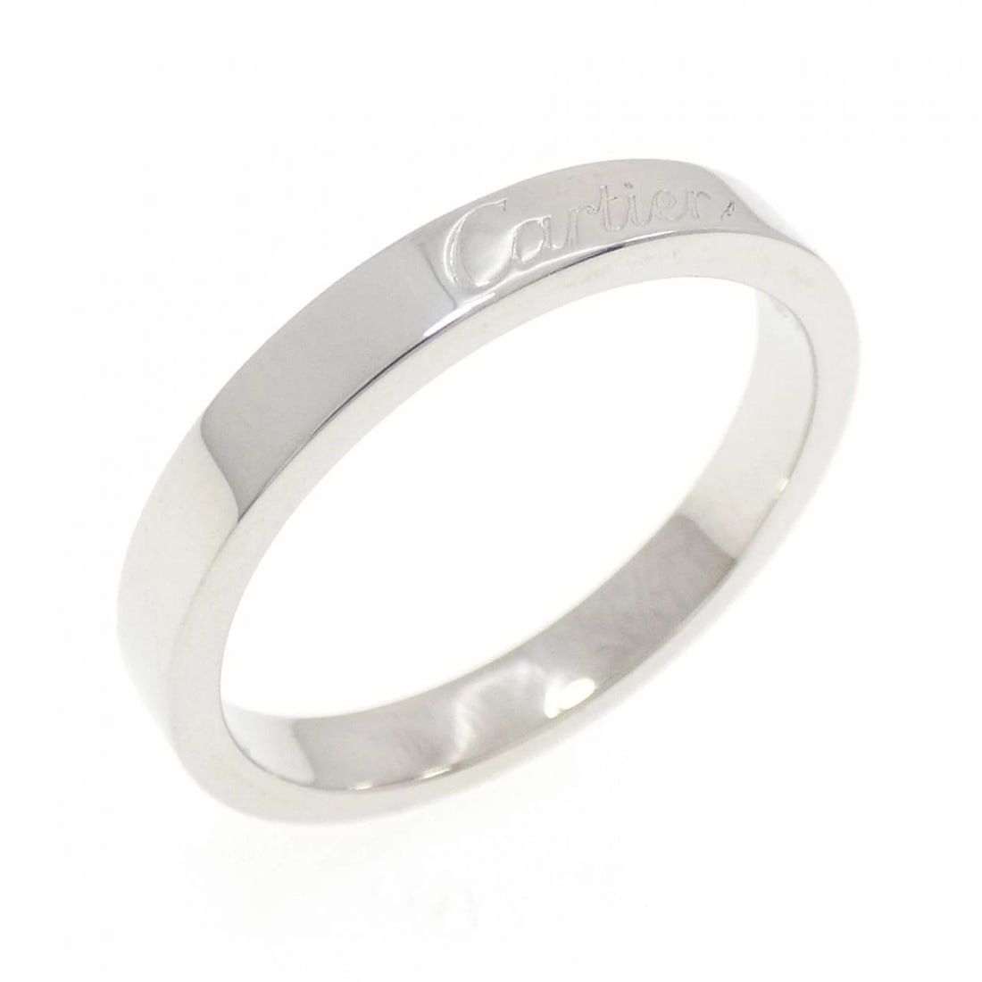 CARTIER ENGRAVED RING: Cartier Engraved Ring Brand: CARTIER Type: Ring Material: Platinum950, Color: Platinum Size: US 6 1/2 Accessories: None Accessories Notice: When purchasing pre-owned goods, please refer to