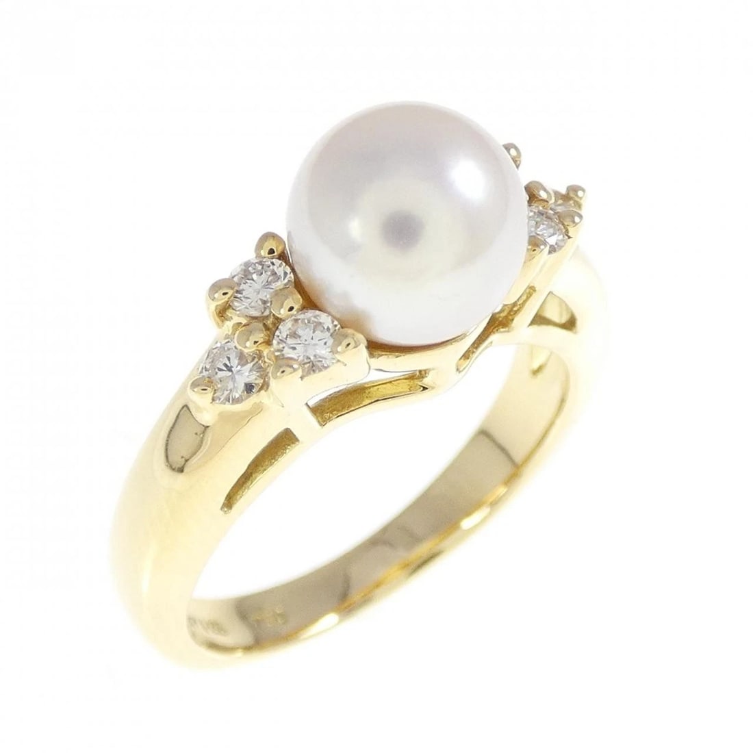 TIFFANY&CO. AKOYA PEARL RING: TIFFANY&Co. Akoya pearl ring Brand: TIFFANY&Co. Type: Ring Material: 750 yellow gold, Main Stone/Creation Akoya Pearl secondary Stone Natural Color: Yellow Gold Size: US 5.75 Accessories: None