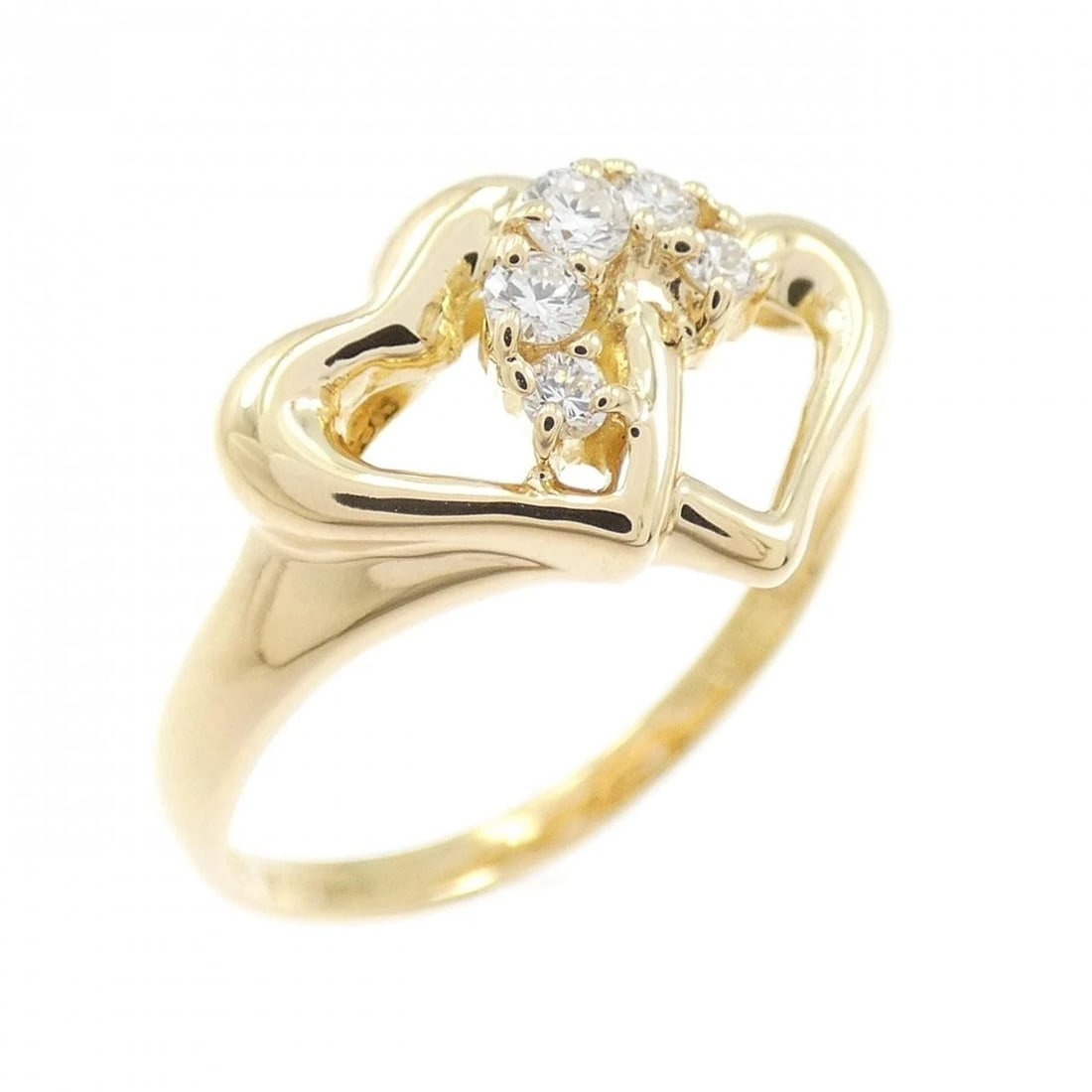 TASAKI HEART DIAMOND RING: Tasaki Heart Diamond Ring Brand: TASAKI Type: Ring Material: K18 yellow gold, Main Stone/Creation Natural Color: yellow gold Size: US 6 1/4 Accessories: None Accessories Notice: When