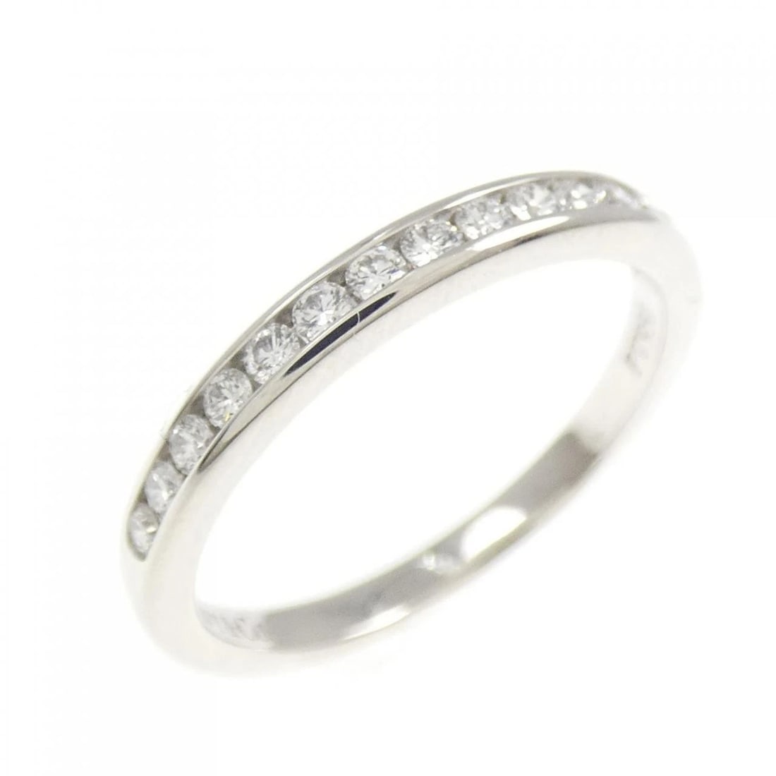 TIFFANY & CO. HALF CIRCLE CHANNEL SETTING RING: TIFFANY & Co. Half Circle Channel Setting Ring Brand: TIFFANY&Co. Type: Ring Material: Platinum950, Main Stone/Creation Natural Color: Platinum Size: US 5 Accessories: None Accessories