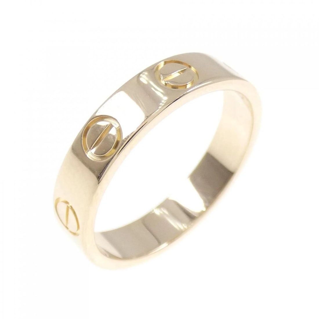 CARTIER MINI LOVE RING: Cartier Mini Love Ring Brand: CARTIER Type: Ring Material: 750 Pink Gold, Color: Pink Gold Size: US 4 Accessories: None Accessories Notice: When purchasing pre-owned goods, please refer to