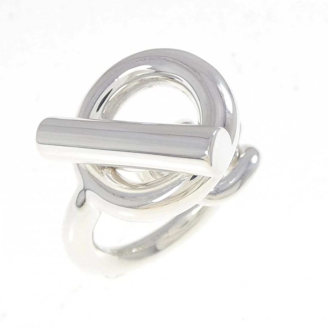 HERMES CROISETTE RING: Hermes Croisette Ring Brand: HERMES Type: Ring Material: 925Silver, Color: silver Size: US 5 3/4 Accessories: None Accessories Notice: When purchasing pre-owned goods, please refer to the