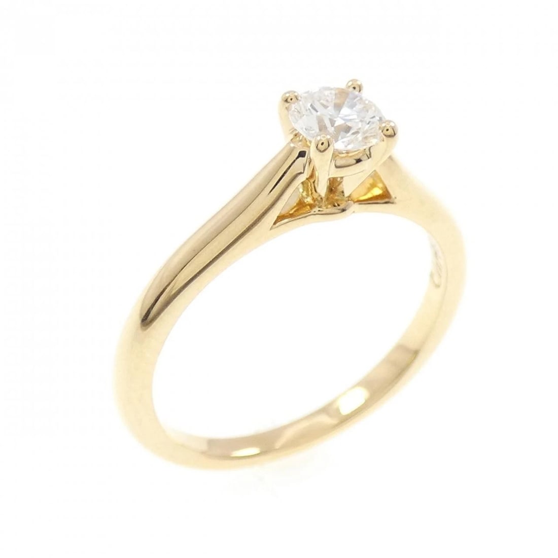 CARTIER SOLITAIRE RING: Cartier Solitaire Ring Brand: CARTIER Type: Ring Material: 750 yellow gold, Main Stone/Creation Natural Color: yellow Size: US 4 Accessories: None Accessories Notice: When purchasing