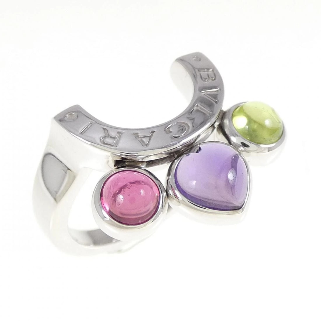 BULGARI ALLEGRA RING: Bulgari Allegra Ring Brand: BVLGARI Type: Ring Material: 750 white gold, Main Stone/Creation tourmaline Color: white Size: US 7 Accessories: None Accessories Notice: When purchasing pre-owned