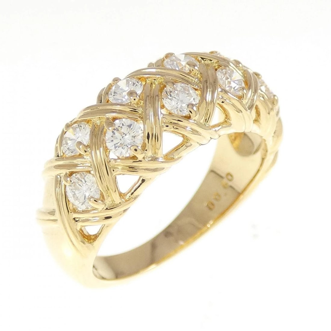 MIKIMOTO DIAMOND RING: Mikimoto Diamond Ring Brand: MIKIMOTO Type: Ring Material: K18 yellow gold, Color: yellow Size: US 5 1/4 Accessories: None Accessories Notice: When purchasing pre-owned goods, please refer