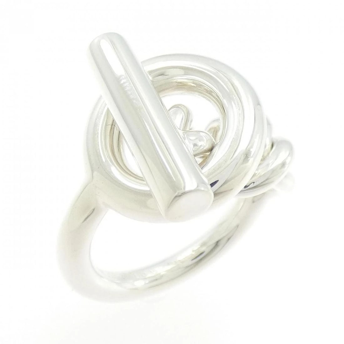 HERMES CROISETTE RING: Hermes Croisette Ring Brand: HERMES Type: Ring Material: 925Silver, Color: silver Size: US 7 1/4 Accessories: None Accessories Notice: When purchasing pre-owned goods, please refer to the