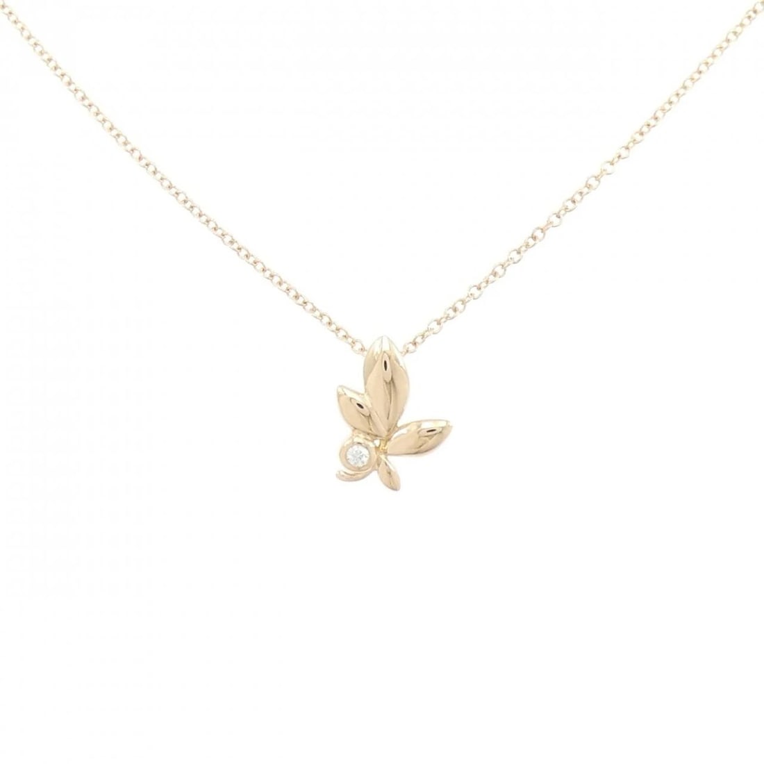 TIFFANY & CO. OLIVE LEAF NECKLACE: TIFFANY & Co. Olive Leaf Necklace Brand: TIFFANY&Co. Type: Necklace Material: 750 Pink Gold, Main Stone/Creation Natural Color: pink Size: 41cmctual Size Pendant length approx. x width approx.: 11
