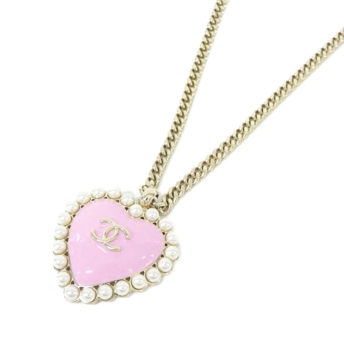 CHANEL NECKLACE: Chanel Necklace Brand: CHANEL Type: Necklace Material: Fake pearl, Color: pink Size: Size Length: 39-46cm Top width x height: 2.7cmx3.2cm Accessories: None Accessories Notice: When purchasing