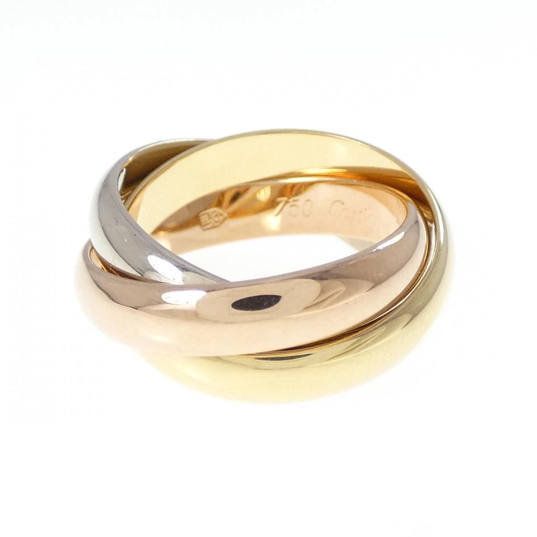 CARTIER TRINITY RING: Cartier Trinity ring Brand: CARTIER Type: ring Material: 750 Yellow Gold/750 White Gold/750 Pink Gold, Color: yellow Size: US 5.75 Accessories: None Accessories Notice: When purchasing
