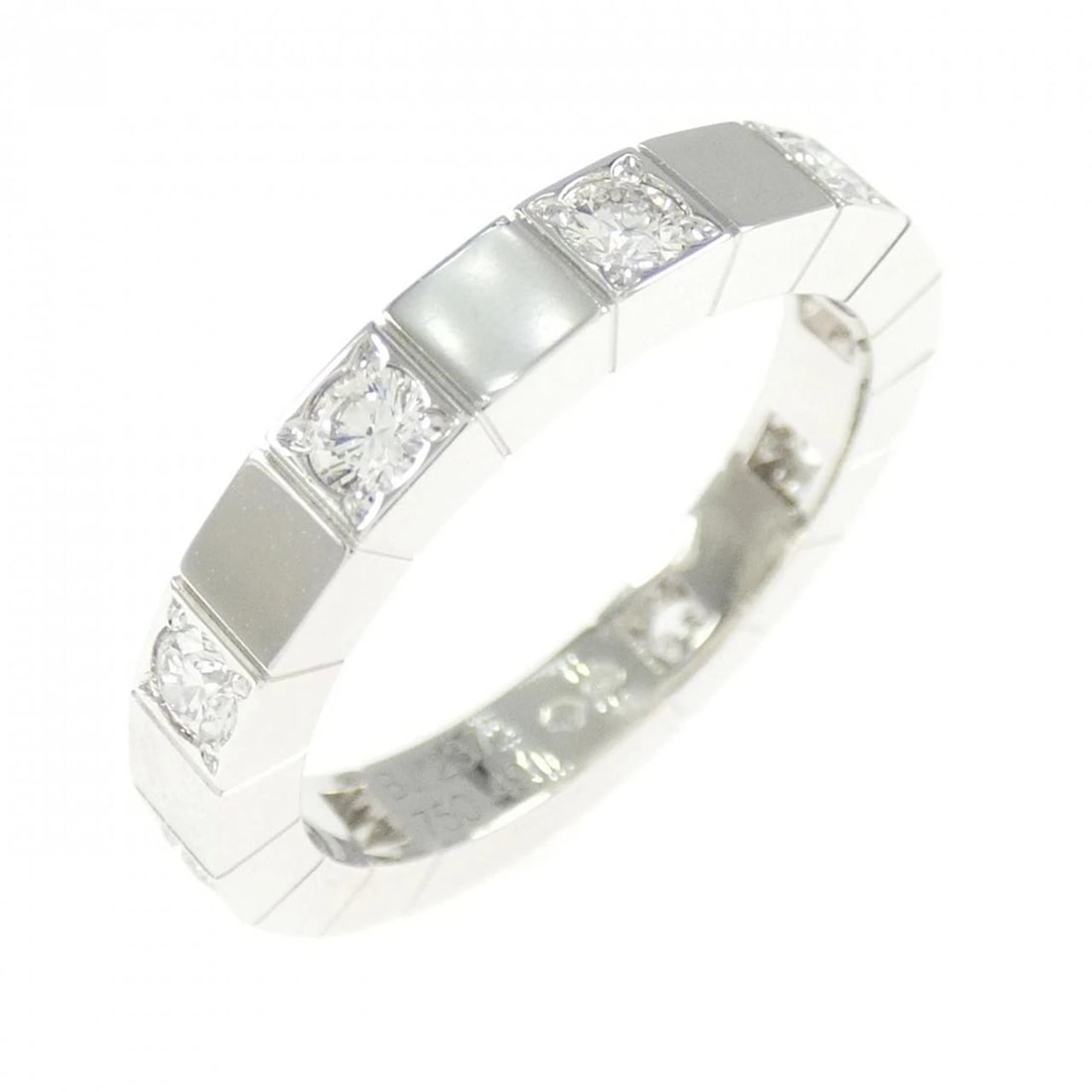CARTIER LANIER HALF DIAMOND RING: Cartier Lanier Half Diamond Ring Brand: CARTIER Type: ring Material: 750 white gold, Main Stone/Creation Natural Color: white Size: US 5.5 Accessories: None Accessories Notice: When purcha