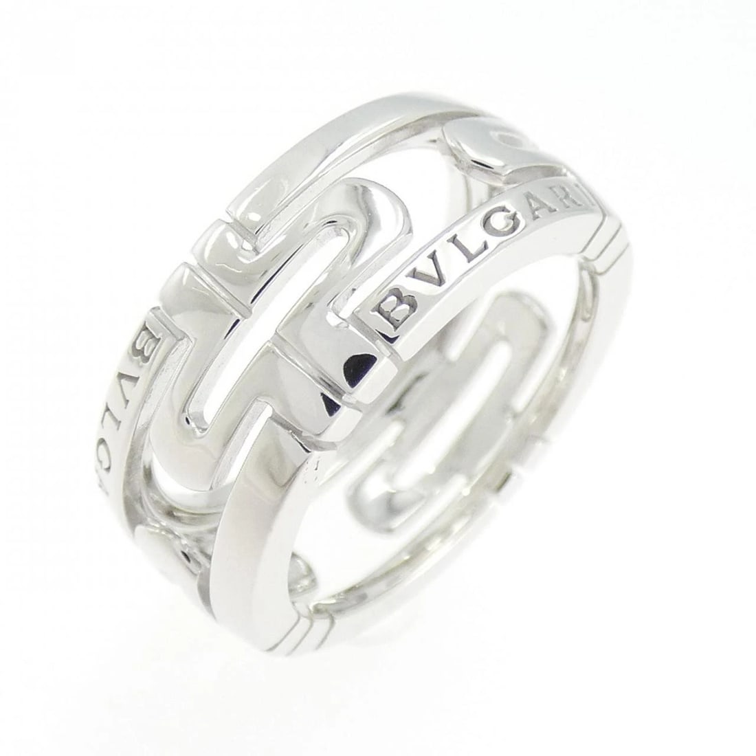 BVLGARI PARENTESI SMALL RING: Bvlgari Parentesi Small Ring Brand: BVLGARI Type: Ring Material: 750 white gold, Color: white Size: US 4 Accessories: None Accessories Notice: When purchasing pre-owned goods, please refer to