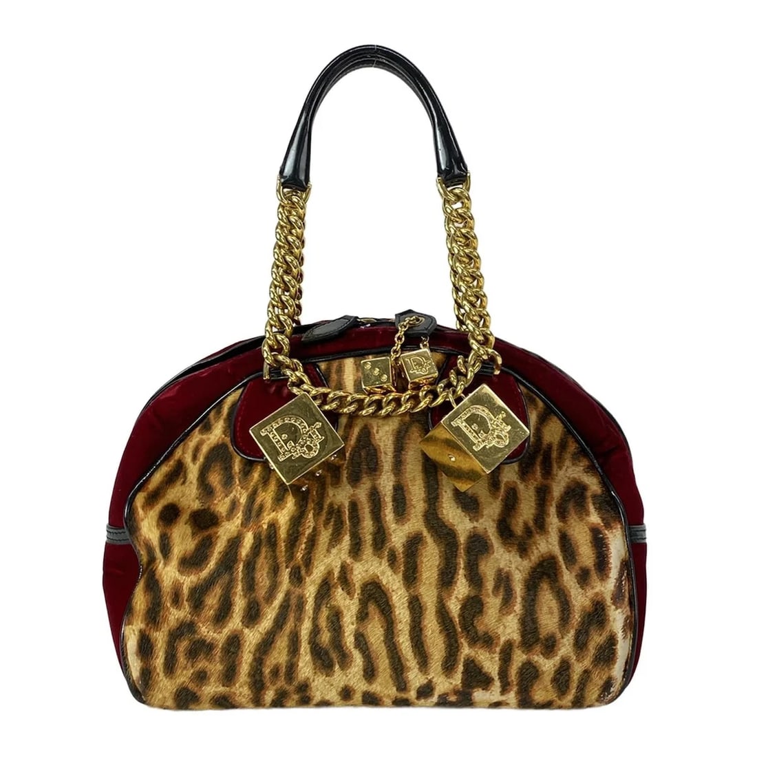 DIOR/CHRISTIANDIOR GAMBLER LIGHT BROWN BORDEAUX BLACK UNBORN CALF VELOUR (1 of 8)