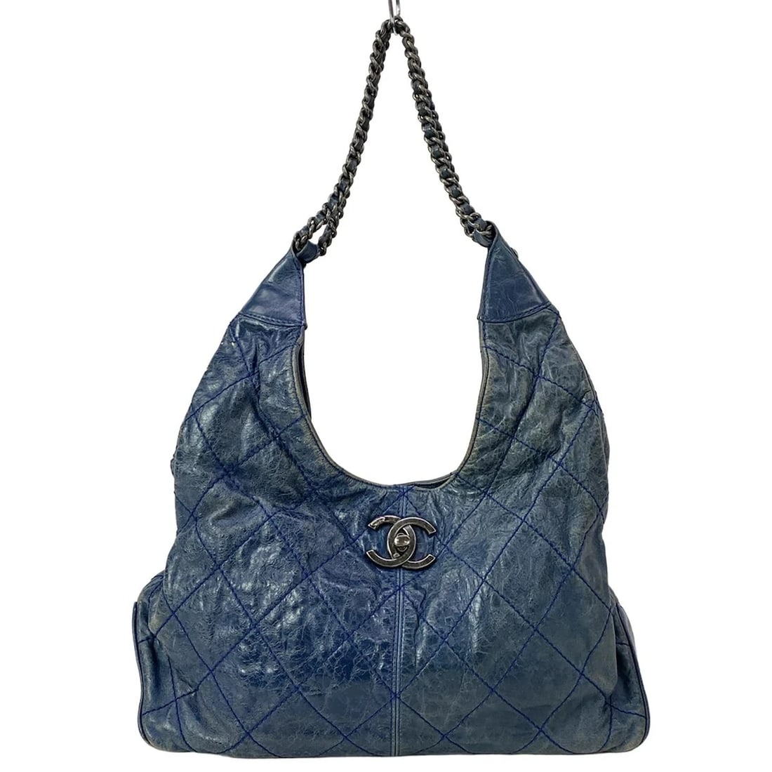 CHANEL WILD STITCH BLUE VINTAGE CALF SHOULDER BAG: CHANEL Wild Stitch Blue Vintage Calf Shoulder Bag Brand: CHANEL Type: Shoulder Bag Material: Vintage Calf Color: Blue Size: Height : 14.96 inch (38 cm) Width : 13.78 inch (35 cm) Depth : 4.72 inch