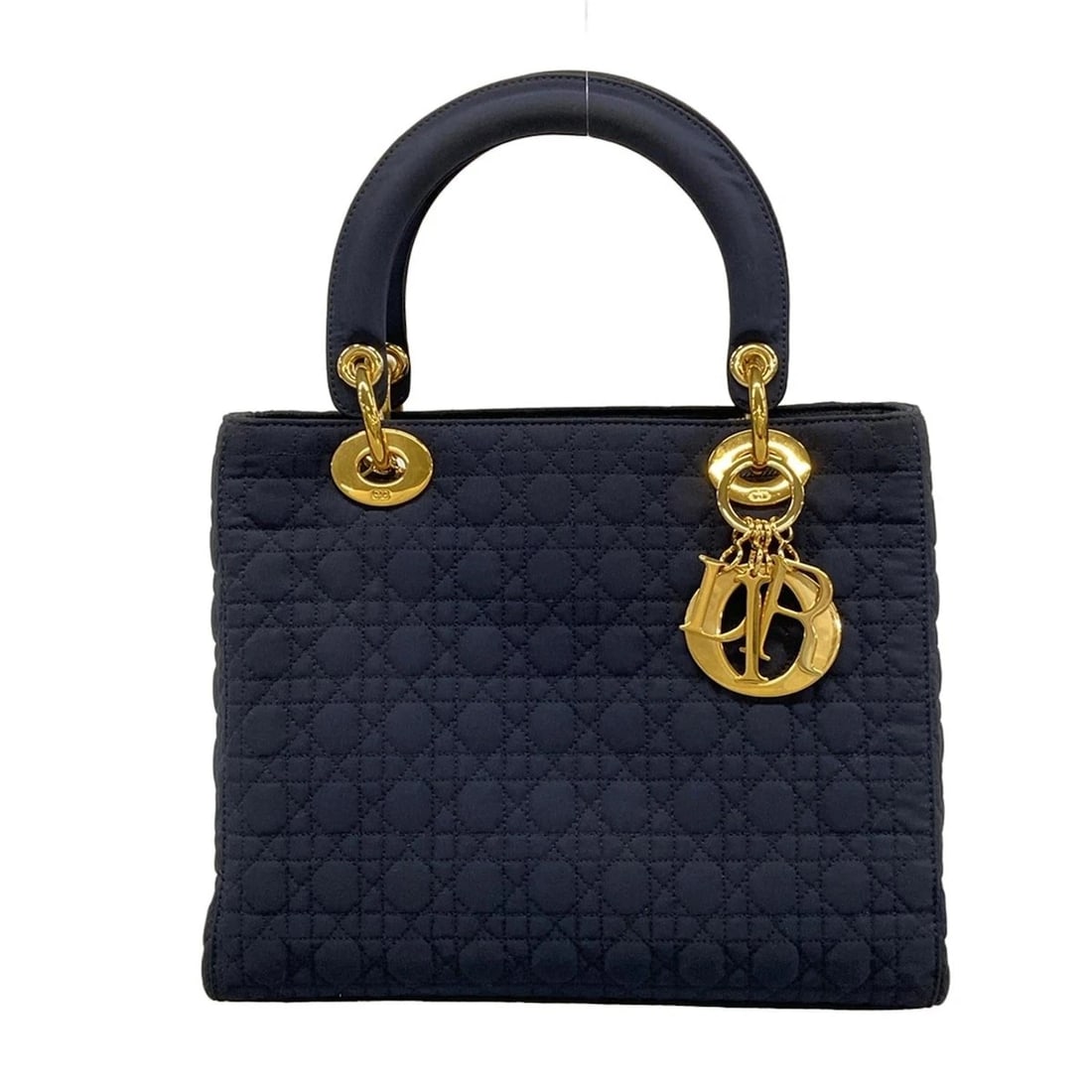 DIOR/CHRISTIANDIOR LADY DIOR MEDIUM - DARK NAVY NYLON HANDBAG (1 of 8)