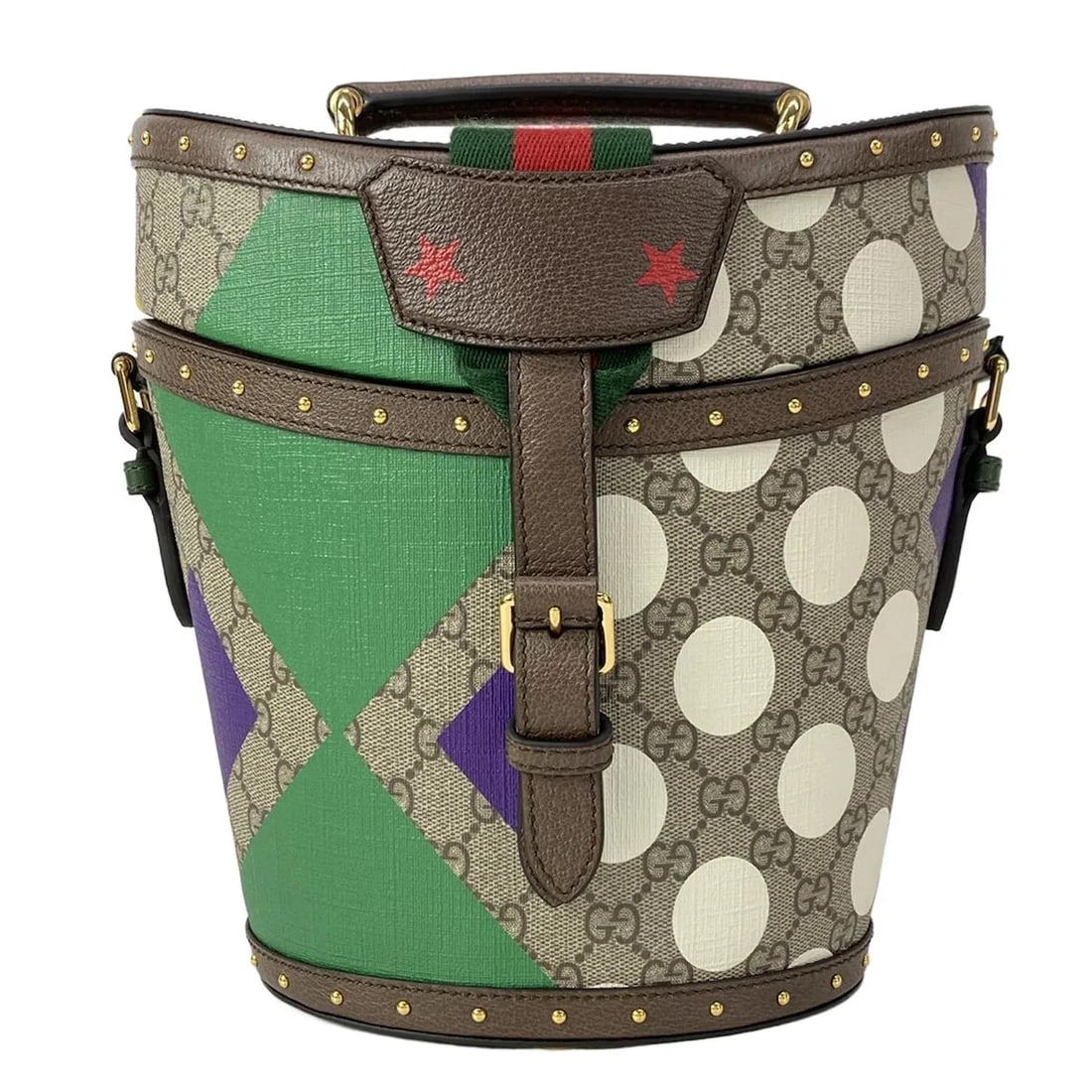 GUCCI GG PLUS / GG SUPREME / SHELLY BEIGE DARK BROWN MULTI PVC LEATHER: GUCCI GG Plus / GG Supreme / Shelly Beige Dark Brown Multi PVC Leather Brand: GUCCI Type: Handbag Material: PVC, Leather Color: Beige, Dark Brown, Multi Size: Height : 10.43 inch (26.5 cm) Width :