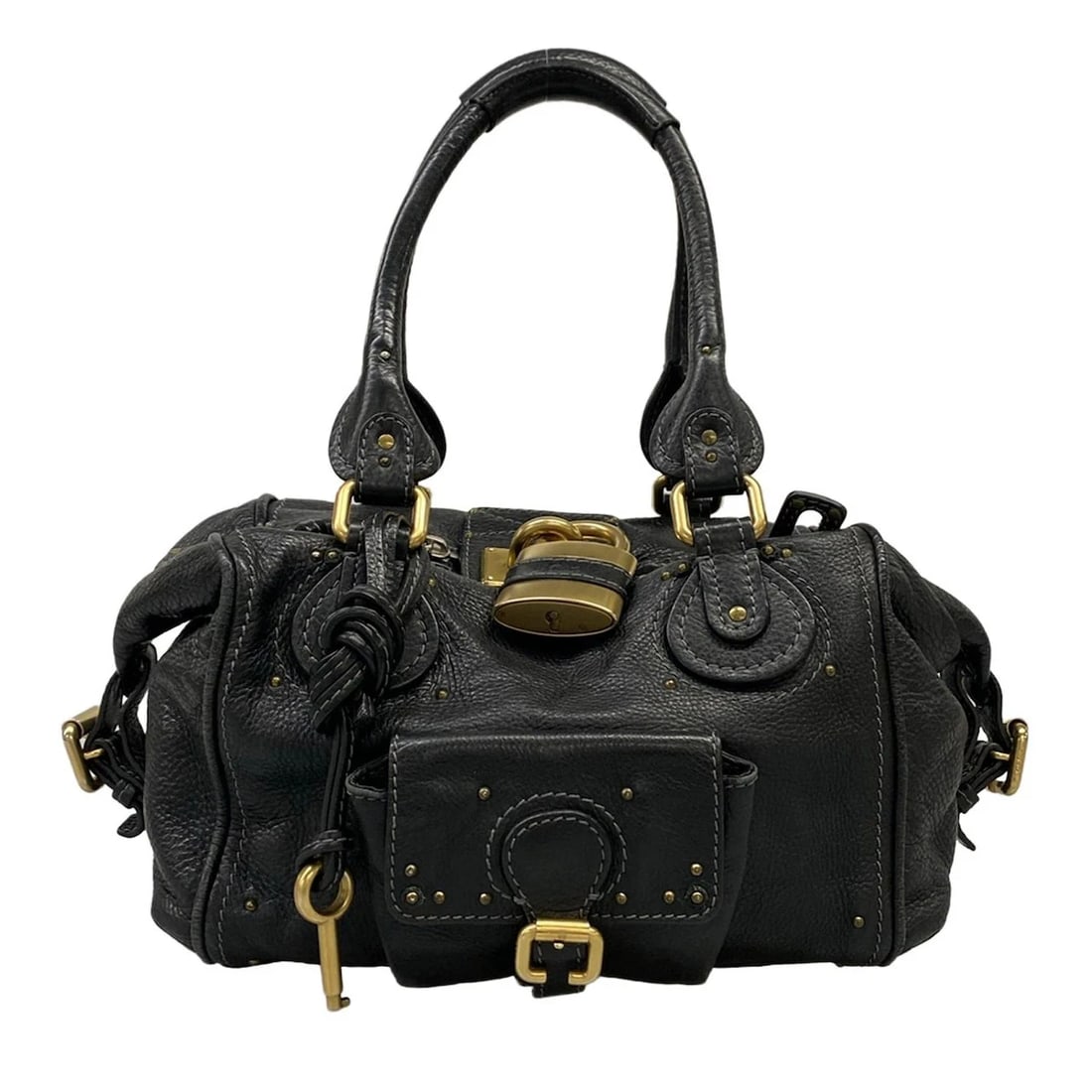 CHLOE PADDINGTON - BLACK LEATHER SHOULDER BAG (1 of 8)