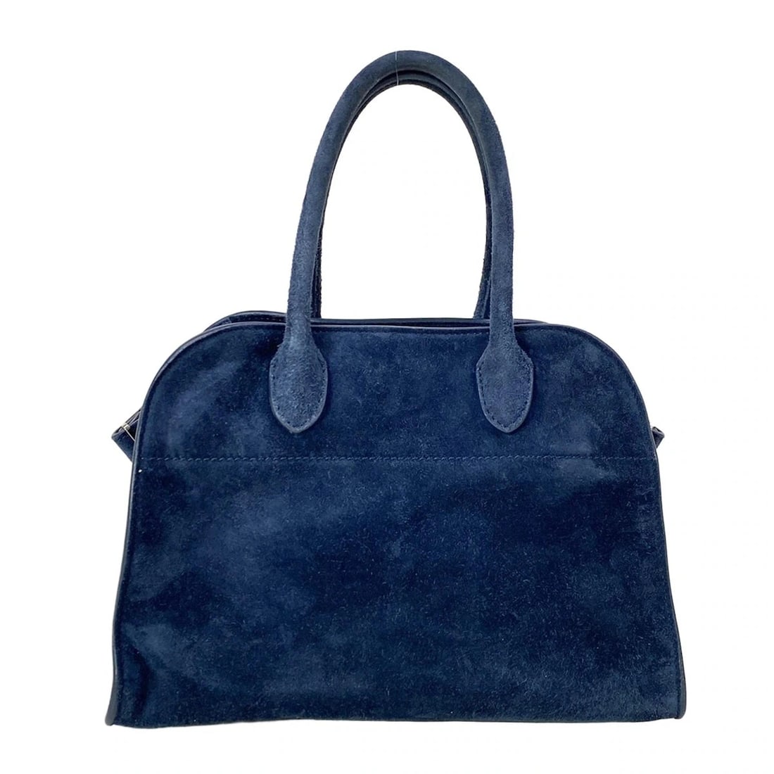 THE ROW SOFT MARGAUX BLUE SUEDE HANDBAG: THE ROW Soft Margaux Blue Suede Handbag Brand: THE ROW Type: Handbag Material: Suede Color: Blue Size: Height : 6.89 inch (17.5 cm) Width : 9.45 inch (24 cm) Depth : 6.3 inch (16 cm) Handle : 4.72