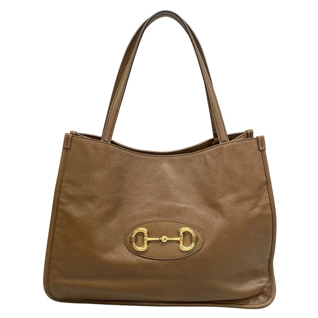 GUCCI HORSEBIT DARK BROWN LEATHER WOMEN'S TOTE BAG: GUCCI Horsebit Dark Brown Leather Women's Tote Bag Brand: GUCCI Type: Tote Bag Material: Leather Color: Dark Brown Size: Height : 11.02 inch (28 cm) Width : 14.57 inch (37 cm) Depth : 5.31 inch (1