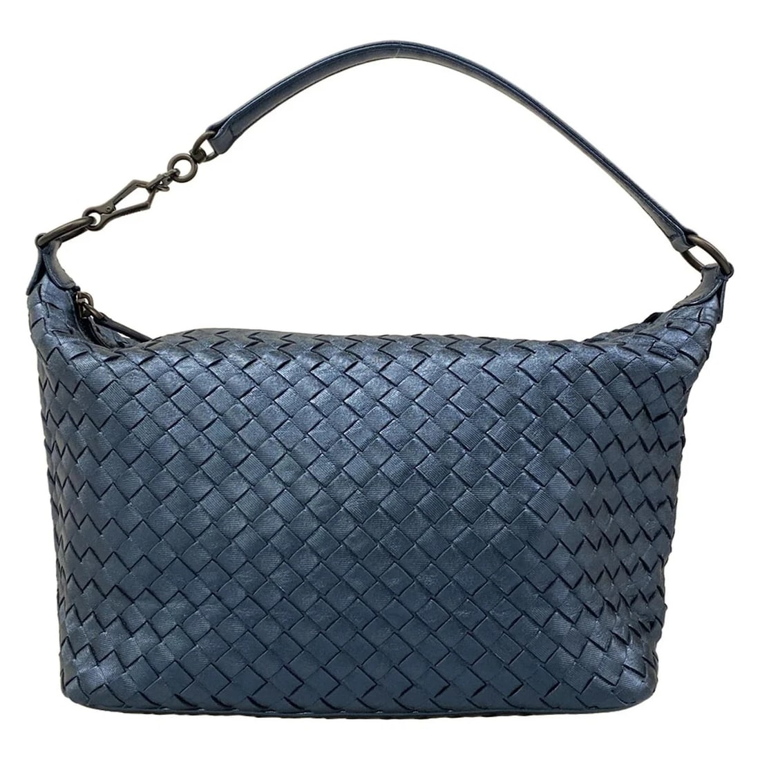BOTTEGA VENETA SMALL SHOULDER BAG, INTRECCIATO NAVY LEATHER: BOTTEGA VENETA Small shoulder bag, intrecciato Navy Leather Brand: BOTTEGA VENETA Type: Handbag Material: Leather Color: Navy Size: Height : 5.51 inch (14 cm) Width : 10.24 inch - 11.42 inch Depth