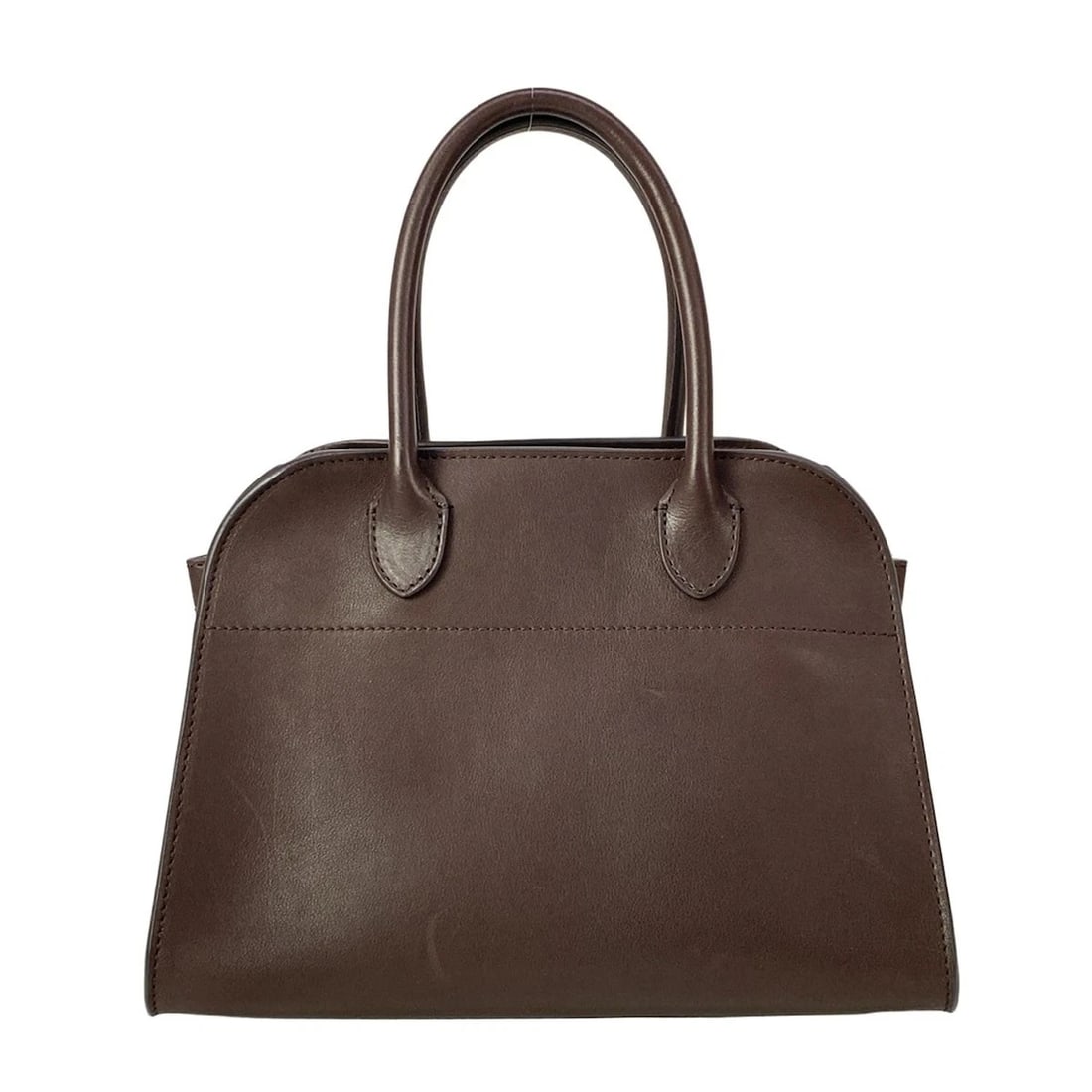 THE ROW SOFT MARGAUX DARK BROWN SADDLE LEATHER - HANDBAG (1 of 8)