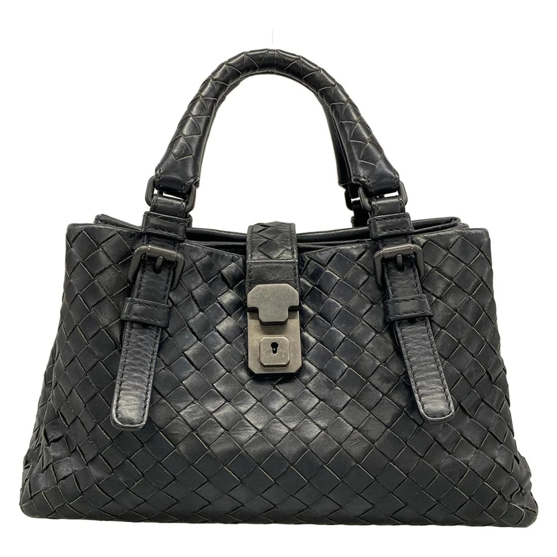 BOTTEGA VENETA BABY ROME - BLACK LEATHER HANDBAG: BOTTEGA VENETA Baby Rome - Black Leather Handbag Brand: BOTTEGA VENETA Type: Handbag Material: Leather Color: Black Size: Height : 5.51 inch (14 cm) Width : 8.27 inch - 9.84 inch Depth : 4.72 inch