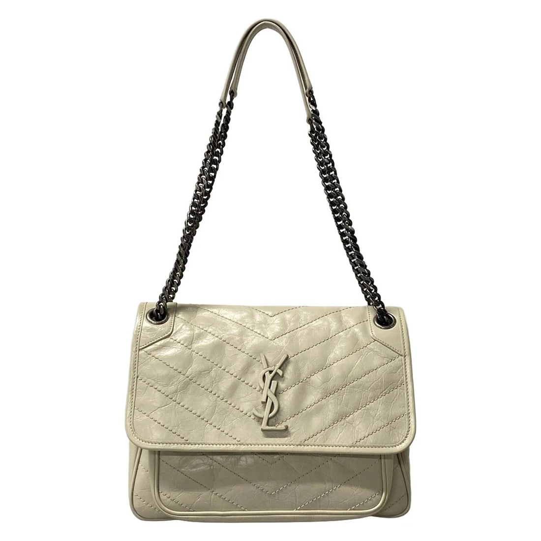 SAINT LAURENT PARIS NIKI MEDIUM CREAM VINTAGE CALFSKIN - SHOULDER BAG: SAINT LAURENT PARIS Niki Medium Cream Vintage Calfskin - Shoulder Bag Brand: SAINT LAURENT PARIS Type: Shoulder Bag Material: Vintage Calfskin Color: Cream Size: Height : 8.27 inch (21 cm) Width :
