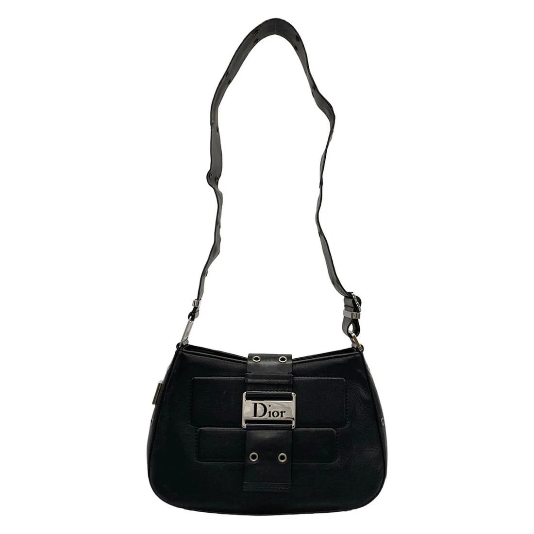 DIOR/CHRISTIANDIOR STREET CHIC BLACK LEATHER SHOULDER BAG: DIOR/ChristianDior Street Chic Black Leather Shoulder Bag Brand: DIOR/ChristianDior Type: Shoulder Bag Material: Leather Color: Black Size: Height : 6.69 inch (17 cm) Width : 10.43 inch (26.5 cm)