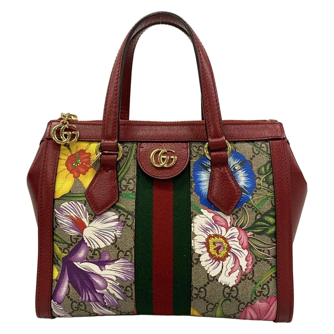 GUCCI OPHIDIA SMALL TOTE BAG BEIGE RED PVC LEATHER - TOTE BAG: GUCCI Ophidia Small Tote Bag Beige Red PVC Leather - Tote Bag Brand: GUCCI Type: Tote Bag Material: PVC, Leather Color: Beige, Red Size: Height : 7.67 inch(19.5 cm) Width : 8.86 inch (22.5 cm) - 9