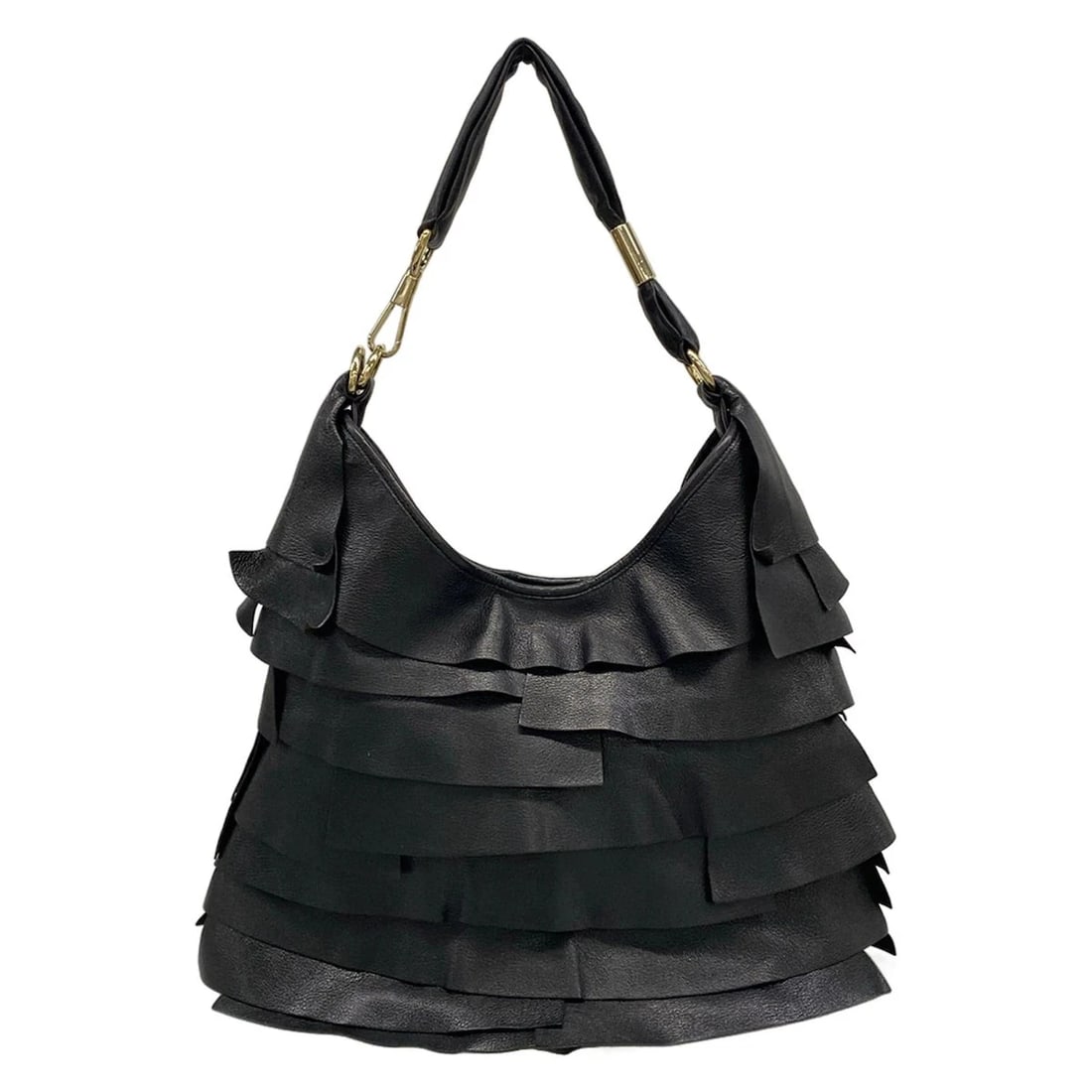 YVESSAINTLAURENT RIVEGAUCHE BLACK LEATHER - SHOULDER BAG: YvesSaintLaurent rivegauche Black Leather - Shoulder Bag Brand: YvesSaintLaurent rivegauche (YSL) Type: Shoulder Bag Material: Leather Color: Black Size: Height : 10.83 inch (27.5 cm) Width : 14.1