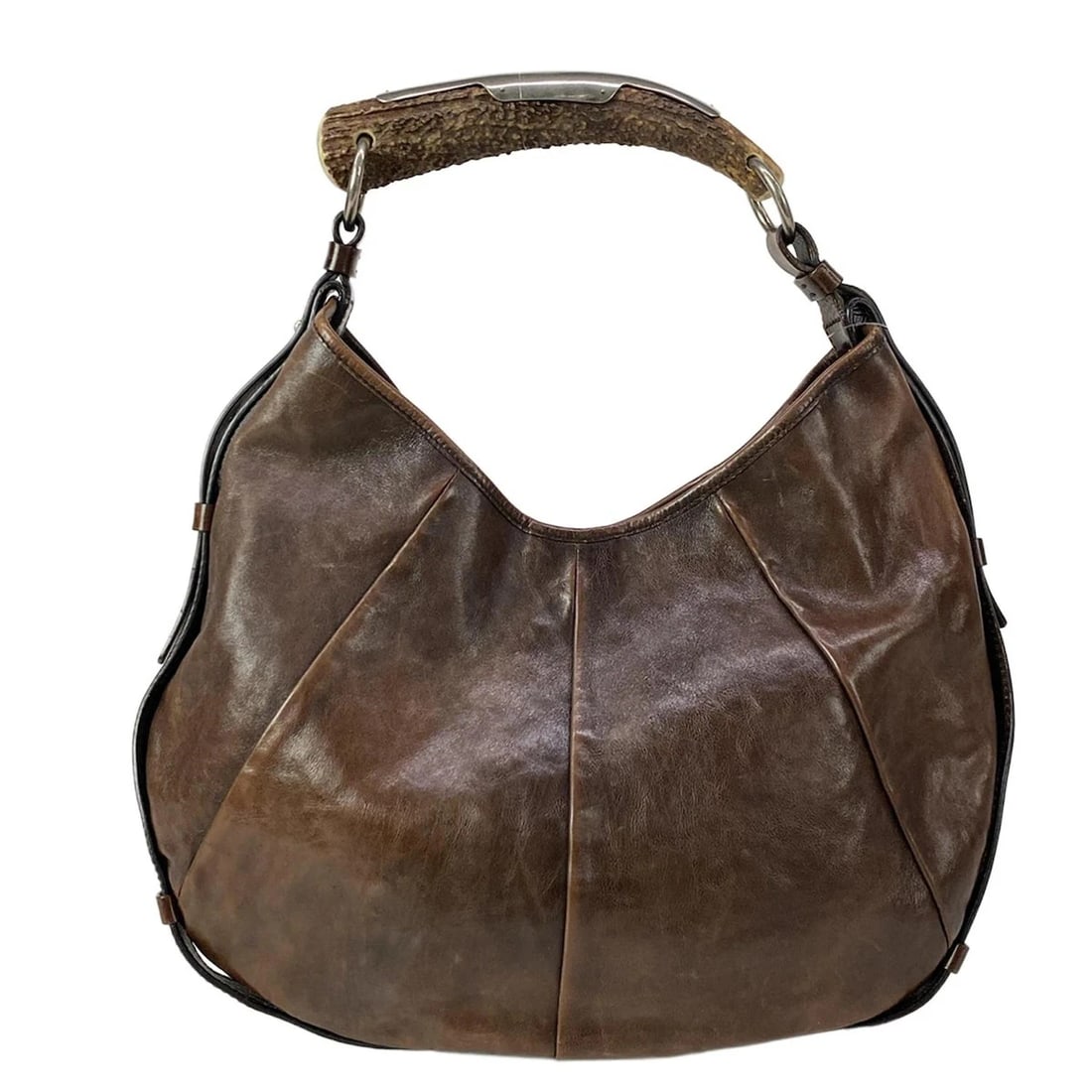 YVESSAINTLAURENT RIVEGAUCHE DARK BROWN LEATHER -: YvesSaintLaurent rivegauche Dark Brown Leather - Brand: YvesSaintLaurent rivegauche (YSL) Type: Shoulder Bag Material: Leather Color: Dark Brown Size: Height : 10.63 inch (27 cm) Width : 14.17