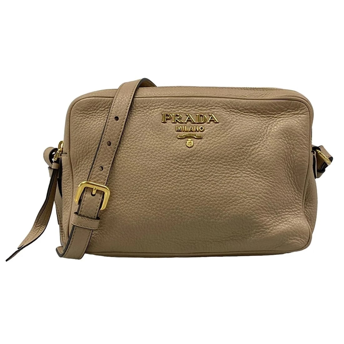 PRADA PINK BEIGE LEATHER SHOULDER BAG: PRADA Pink Beige Leather Shoulder Bag Brand: PRADA Type: Shoulder Bag Material: Leather Color: Pink Beige Size: Height : 5.91 inch (15 cm) Width : 9.06 inch (23 cm) Depth : 3.54 inch (9 cm) Acces