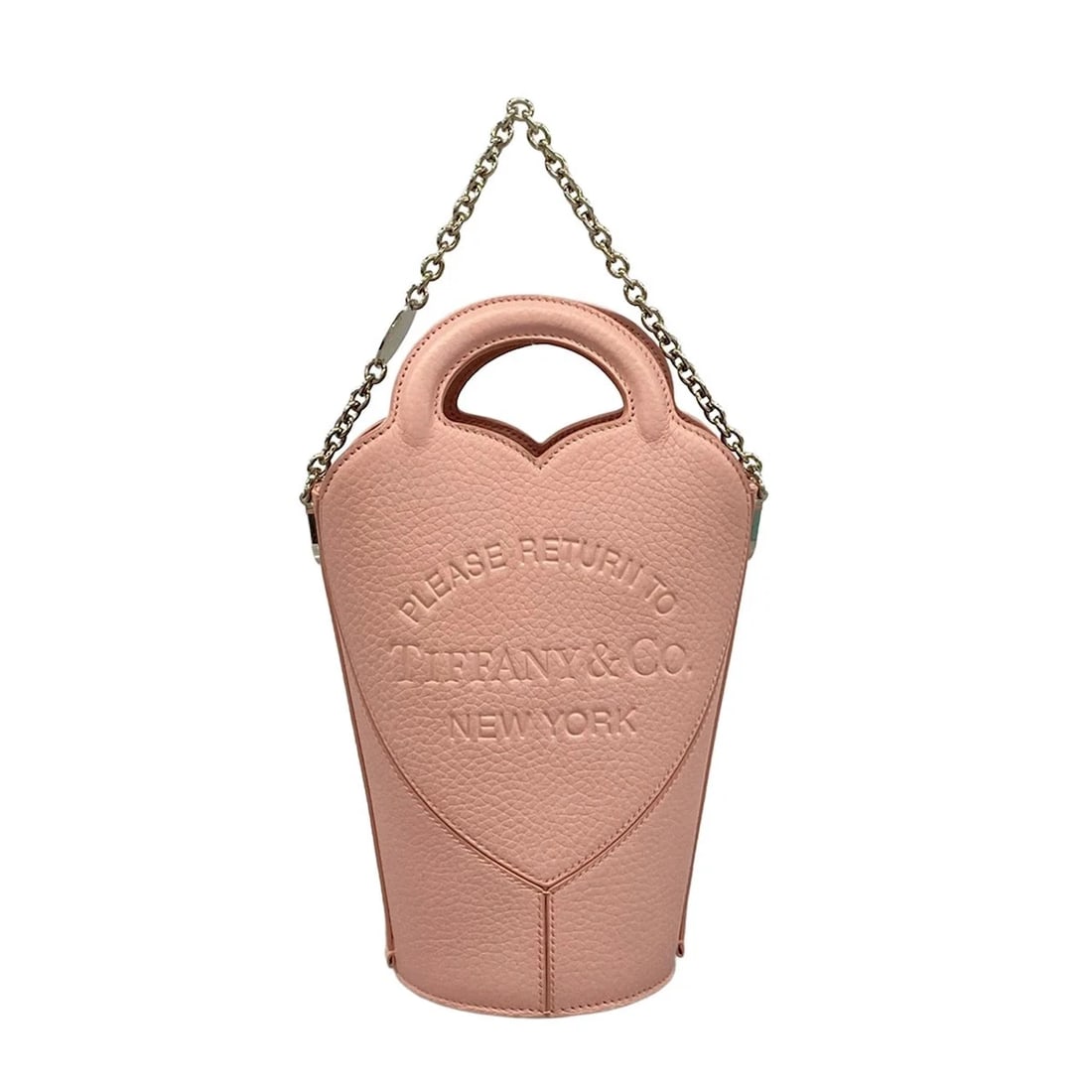 TIFFANY&CO. RETURN TO TIFFANY MINI BAG - PINK LEATHER HANDBAG: TIFFANY&Co. Return to Tiffany Mini Bag - Pink Leather Handbag Brand: TIFFANY&Co. Type: Handbag Material: Leather Color: Pink Size: Height : 8.07 inch (20.5 cm) Width : 3.94 inch - 6.3 inch Depth :