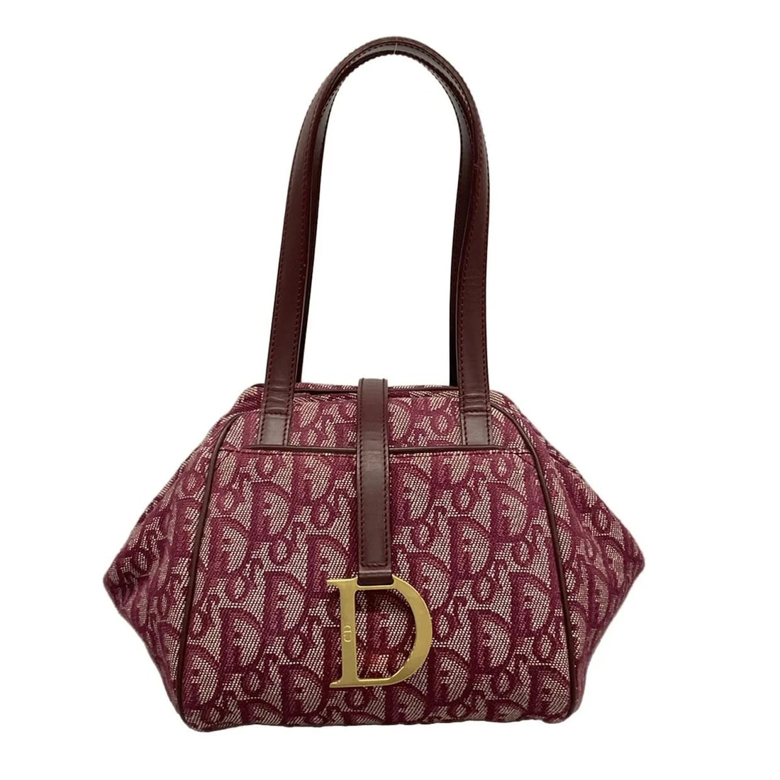 DIOR/CHRISTIANDIOR TROTTEUR BEIGE JACQUARD LEATHER HANDBAG (1 of 7)