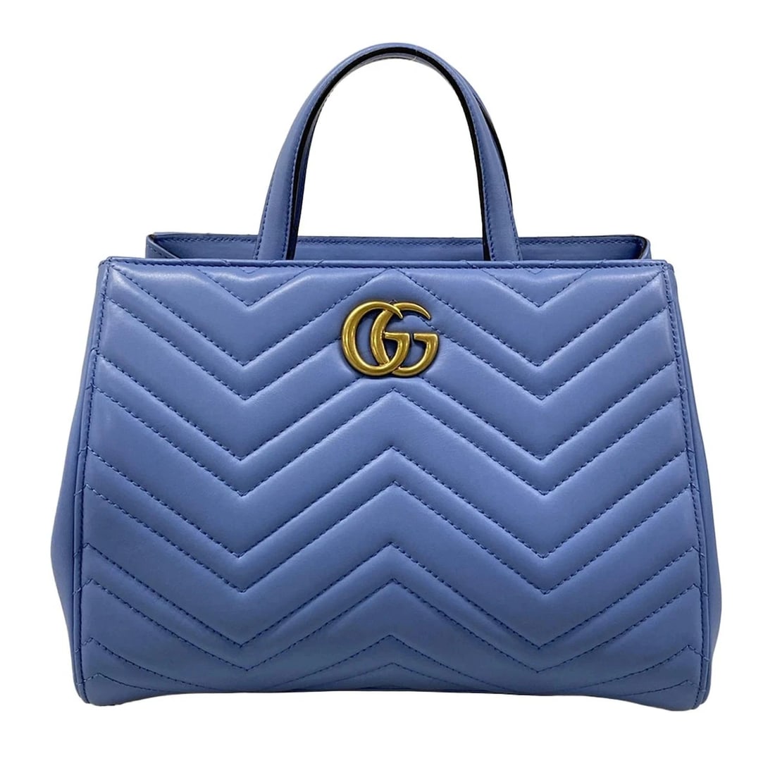 GUCCI GG MARMONT BLUE LEATHER - TOTE BAG: GUCCI GG Marmont Blue Leather - Tote Bag Brand: GUCCI Type: Tote Bag Material: Leather Color: Blue Size: Height : 7.87 inch (20 cm) Width : 9.06 inch (23 cm) - 10.63 inch (27 cm) Depth : 5.31 inch